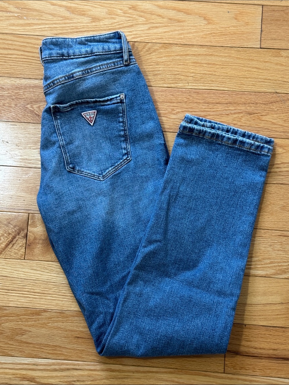 Guess | Woman’s Medium Wash High-Rise Straight Leg Jeans - Size 28 x 28